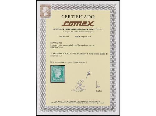 (*) ESPAÑA. Ed. 39. 2 cuartos verde. Color fresco y márgenes