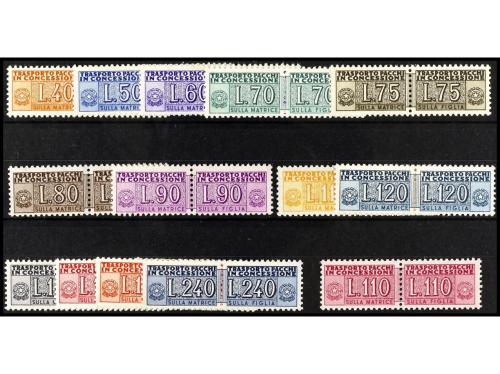 * ITALIA. Ed. 91/103. 1956-68. PAQUETES POSTALES. Serie comp