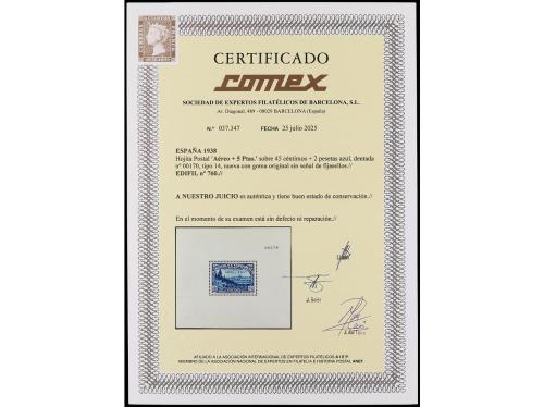 ** ESPAÑA. Ed. 760. HB Aéreo + 5 pts. azul tipo 14. LUJO. MU