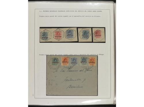 ° ✉ Δ ESPAÑA. 1914-1936. CORREO AÉREO. Colección en hojas d