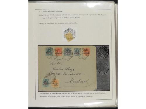 ° ✉ Δ ESPAÑA. 1914-1936. CORREO AÉREO. Colección en hojas d