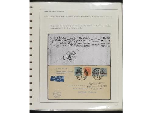 ° ✉ Δ ESPAÑA. 1914-1936. CORREO AÉREO. Colección en hojas d