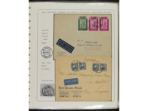 ° ✉ Δ ESPAÑA. 1914-1936. CORREO AÉREO. Colección en hojas d