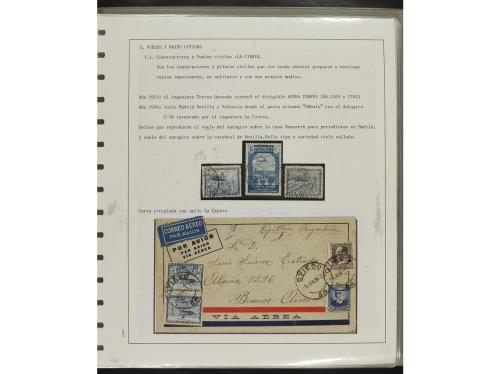 ° ✉ Δ ESPAÑA. 1914-1936. CORREO AÉREO. Colección en hojas d
