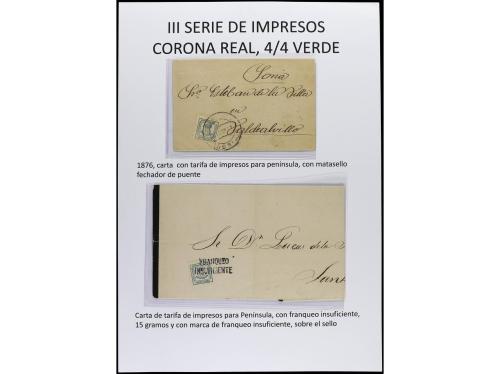 ESPAÑA. 1872-1900. En páginas de álbum del sello de 1/4 de 