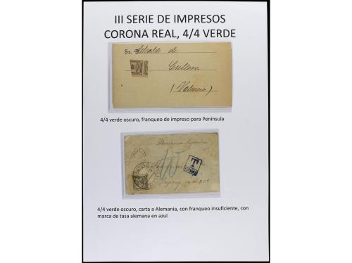 ESPAÑA. 1872-1900. En páginas de álbum del sello de 1/4 de 