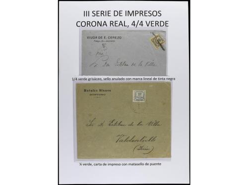 ESPAÑA. 1872-1900. En páginas de álbum del sello de 1/4 de 