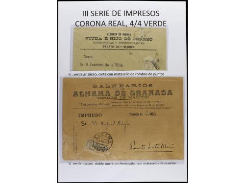 ESPAÑA. 1872-1900. En páginas de álbum del sello de 1/4 de 