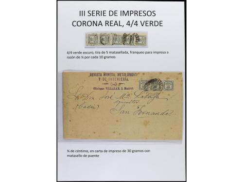 ESPAÑA. 1872-1900. En páginas de álbum del sello de 1/4 de 