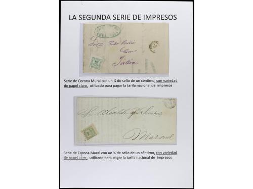 ESPAÑA. 1872-1900. En páginas de álbum del sello de 1/4 de 