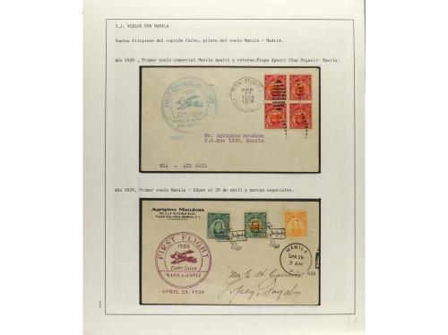✉ FILIPINAS. 1926-33. Conjunto de 7 vuelos realizados por lo