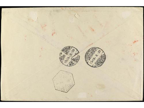 ✉ ESPAÑA. 1930. SEVILLA a MONTEVIDEO. Serie completa en cart