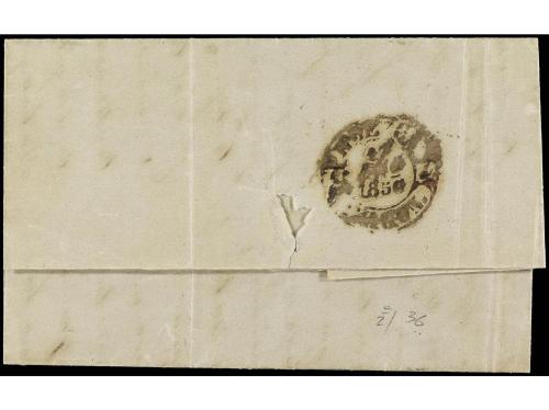 ✉ ESPAÑA. Ed. 1A. 1850. ZARAGOZA a HUESCA. 6 cuartos negro, 