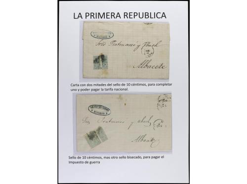 ✉ ESPAÑA. Ed. 40, 133. Páginas de álbum con sello de 4 cuart