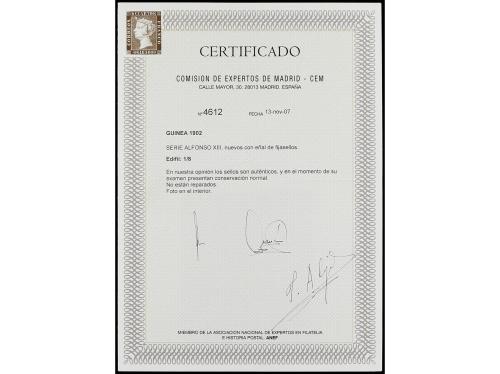 * COLONIAS ESPAÑOLAS: GUINEA. Ed. 1/8. SERIE COMPLETA, 8 val