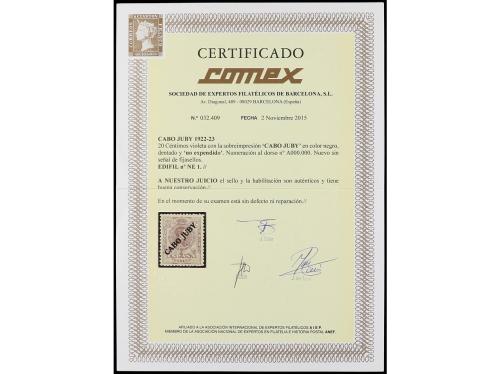 ** COLONIAS ESPAÑOLAS: CABO JUBY. Ed. NE 1. 20 céntimos lila