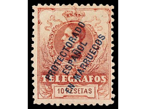 * COLONIAS ESPAÑOLAS: MARRUECOS. Ed. 1/8N. TELÉGRAFOS. SERIE