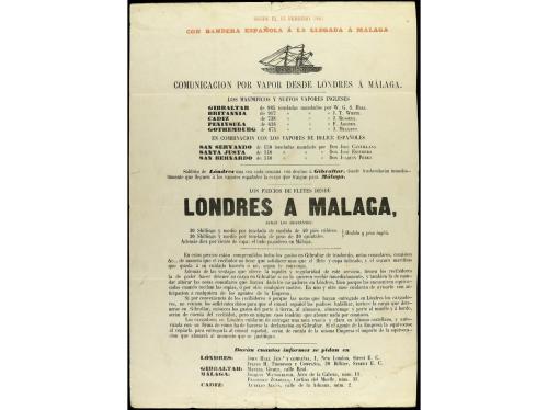 ✉ ESPAÑA. Ed. 52. 1861. MÁLAGA a GRANADA. 4 cuartos. Interio