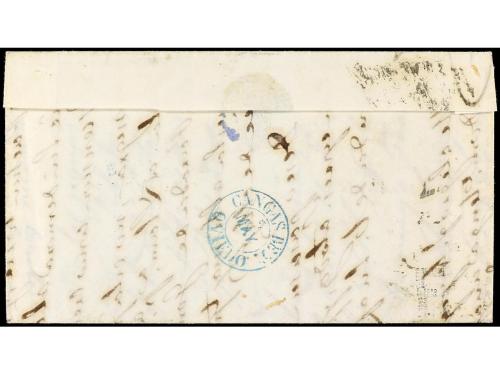 ✉ ESPAÑA. Ed. 40F. 1855 ca. Envuelta sin fechar de MADRID a 