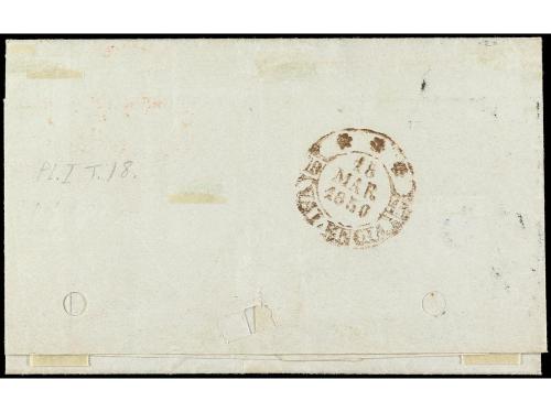 ✉ ESPAÑA. Ed. 1. 1850. MURCIA a VALENCIA. 6 cuartos negro, p