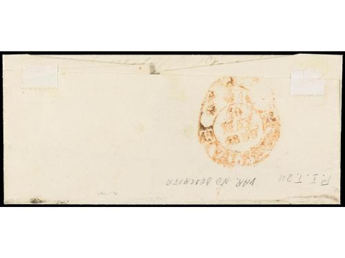 ✉ ESPAÑA. Ed. 1. 1850. REQUENA a VALENCIA. 6 cuartos negro, 