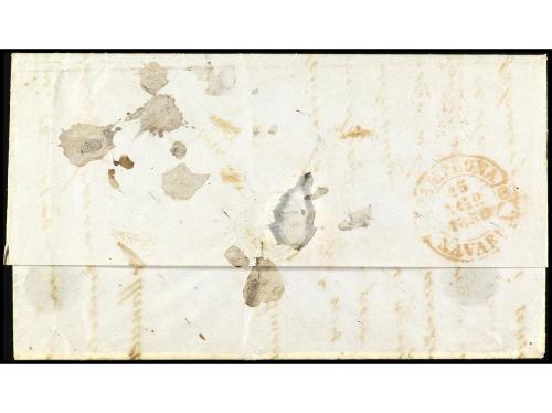 ✉ MEXICO. 1850 (23 Abril). ZACATECAS (México) a PAMPLONA (Es