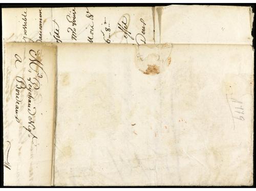 ✉ MARTINICA. 1779 (18 Sept.). SAINT PIERRE (Martinica) a BUR