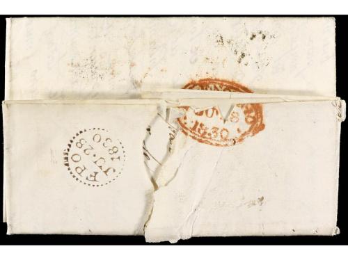 ✉ GRAN BRETAÑA. 1830. CADIZ a LONDRES. Marca de tasa T.P 2 /