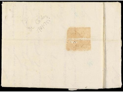 ✉ ESPAÑA: PREFILATELIA. 1755 (5 Agosto). CADIZ a MARSELLA. M