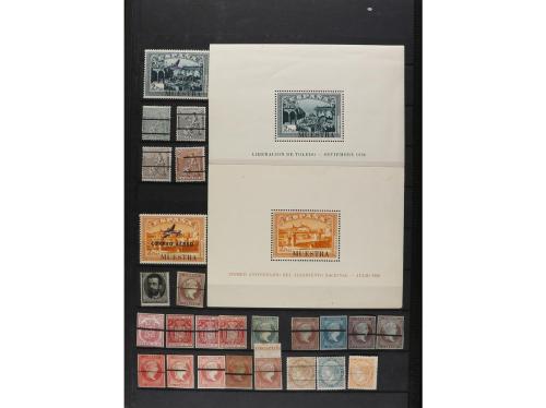 LOTES y COLECCIONES. ESPAÑA y COLONIAS. Conjunto montado en 