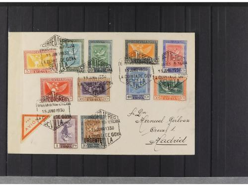 LOTES y COLECCIONES. ESPAÑA. HISTORIA POSTAL. Conjunto monta