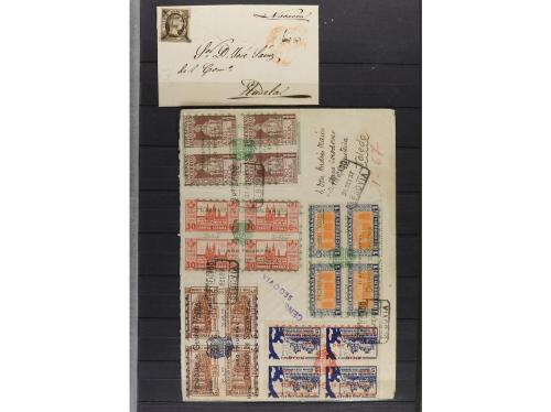 LOTES y COLECCIONES. ESPAÑA. HISTORIA POSTAL. Conjunto monta