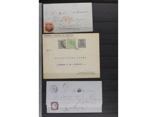 LOTES y COLECCIONES. ESPAÑA. HISTORIA POSTAL. Conjunto monta