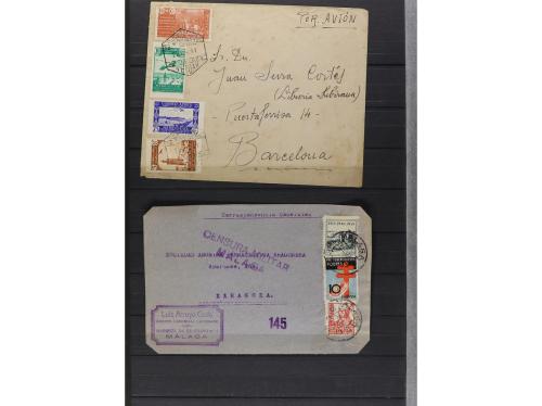 LOTES y COLECCIONES. ESPAÑA. HISTORIA POSTAL. Conjunto monta