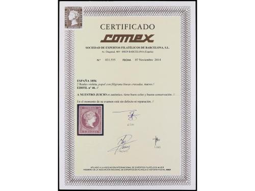 (*) ESPAÑA. Ed. 42. 1 real azul verdoso. MAGNÍFICO EJEMPLAR.