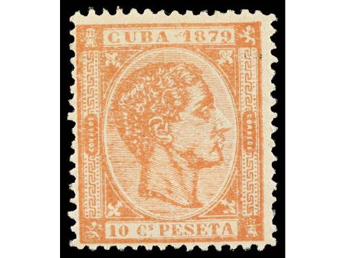 COLONIAS ESPAÑOLAS: CUBA. Ed. 51, 55. 10 cts. ocre anaranjad