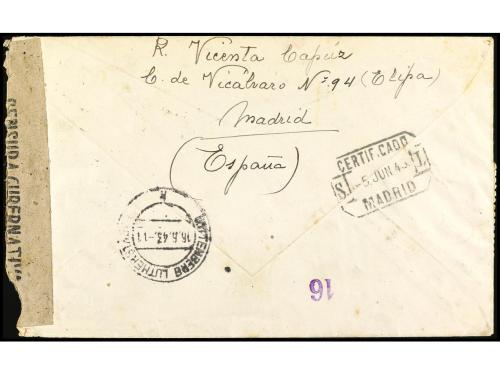 ✉ ESPAÑA GUERRA CIVIL. 1943. Sobre de MADRID a un prisionero