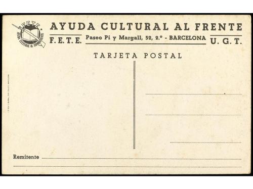 ✉ ESPAÑA GUERRA CIVIL. TARJETA POSTAL ilustrada "HA PASADO E