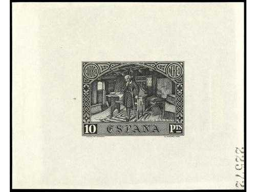 ESPAÑA. COLÓN EUROPA. PRUEBAS DE PUNZÓN. 7 pruebas en negro.