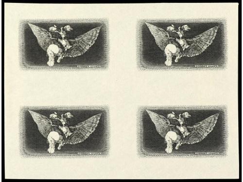 ESPAÑA. GOYA. CORREO AÉREO. ENSAYOS DE PLANCHA. 3 centros y 