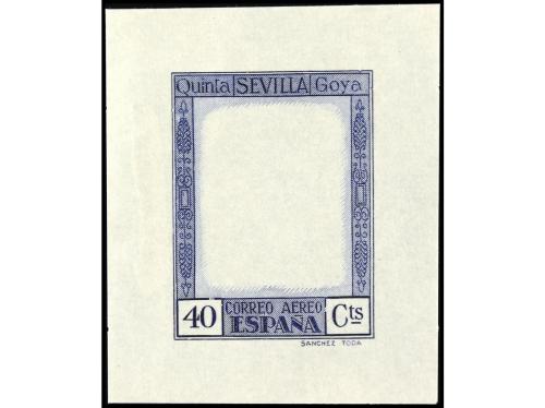 ESPAÑA. GOYA. CORREO AÉREO. 6 PRUEBAS DE PUNZÓN, marcos y ce