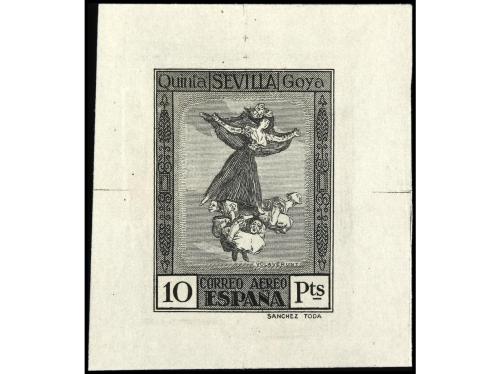 ESPAÑA. GOYA. CORREO AÉREO. 13 PRUEBAS DE PUNZÓN grabado com