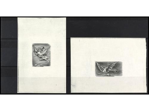 ESPAÑA. GOYA. CORREO AÉREO. 4 PRUEBAS DE PUNZÓN. Segundo est