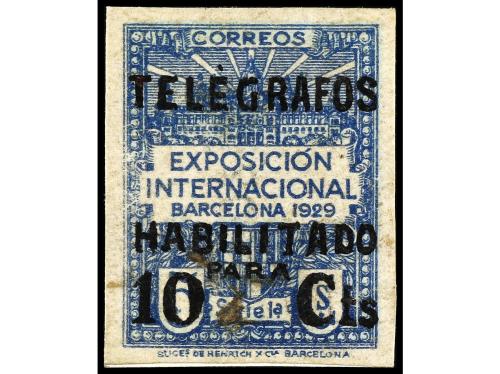 ESPAÑA: AYUNTAMIENTO DE BARCELONA. TELÉGRAFOS. 2 sellos de 5