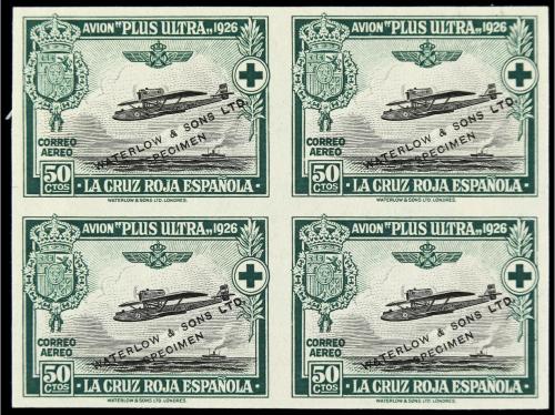 ESPAÑA. CRUZ ROJA. MUESTRAS 15 cts. castaño y ocre, 40 cts. 