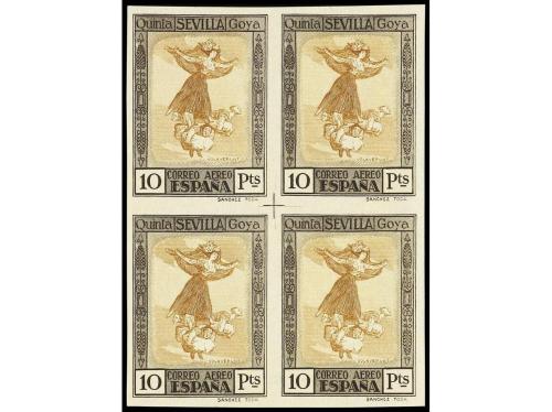 ESPAÑA. GOYA. CORREO AÉREO. ENSAYOS DE PLANCHA. Serie comple