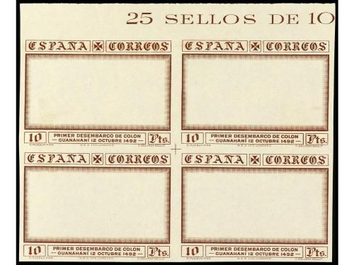 ESPAÑA. COLÓN. ENSAYOS DE PLANCHA. MARCOS SOLAMENTE. Conjunt