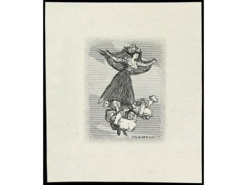 ESPAÑA. GOYA. CORREO AÉREO. PRUEBAS DE PUNZÓN. GRABADO TERMI