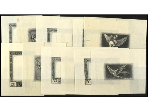 ESPAÑA. GOYA. CORREO AÉREO. PRUEBAS DE PUNZÓN. CENTROS y MAR