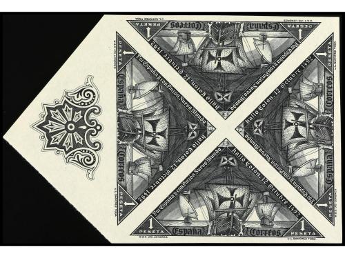 ESPAÑA. COLÓN. ENSAYOS DE PLANCHA. Valores triangulares de 2